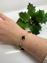 Load image into Gallery viewer, Multiple gold plated clover bracelet