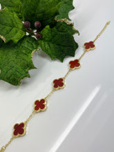 Load image into Gallery viewer, Multiple gold plated clover bracelet