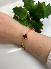Load image into Gallery viewer, Multiple gold plated clover bracelet