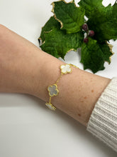 Load image into Gallery viewer, Multiple gold plated clover bracelet