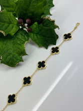 Load image into Gallery viewer, Multiple gold plated clover bracelet