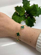 Load image into Gallery viewer, Multiple gold plated clover bracelet