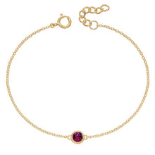 Load image into Gallery viewer, Crystal Birthstone Bracelet. Yellow gold plating
