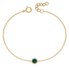 Load image into Gallery viewer, Crystal Birthstone Bracelet. Yellow gold plating