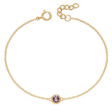 Load image into Gallery viewer, Crystal Birthstone Bracelet. Yellow gold plating