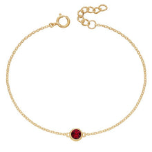 Load image into Gallery viewer, Crystal Birthstone Bracelet. Yellow gold plating