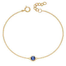 Load image into Gallery viewer, Crystal Birthstone Bracelet. Yellow gold plating