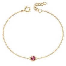 Load image into Gallery viewer, Crystal Birthstone Bracelet. Yellow gold plating