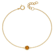 Load image into Gallery viewer, Crystal Birthstone Bracelet. Yellow gold plating