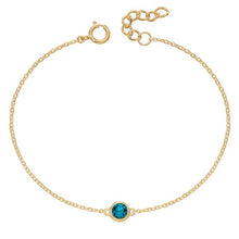 Load image into Gallery viewer, Crystal Birthstone Bracelet. Yellow gold plating