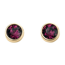Load image into Gallery viewer, Crystal Birthstone Earrings, yellow gold plating