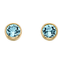 Load image into Gallery viewer, Crystal Birthstone Earrings, yellow gold plating