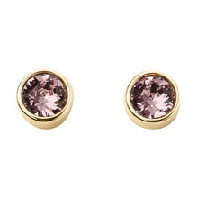 Load image into Gallery viewer, Crystal Birthstone Earrings, yellow gold plating