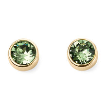 Load image into Gallery viewer, Crystal Birthstone Earrings, yellow gold plating