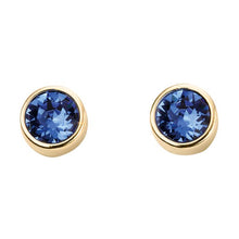 Load image into Gallery viewer, Crystal Birthstone Earrings, yellow gold plating