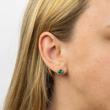 Load image into Gallery viewer, Crystal Birthstone Earrings, yellow gold plating