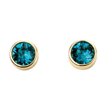 Load image into Gallery viewer, Crystal Birthstone Earrings, yellow gold plating