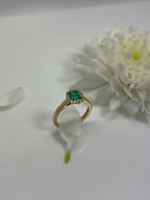 Load image into Gallery viewer, Emerald & Diamond Gold ring