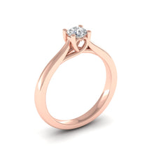 Load image into Gallery viewer, Platinum 0.25ct Diamond 'Cariad' Solitaire Engagement Ring.