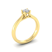 Load image into Gallery viewer, 9ct Gold 0.25ct Diamond &#39;Cariad&#39; Solitaire Engagement Ring. 9ct Rose, Yellow or White Gold.
