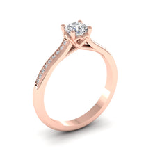 Load image into Gallery viewer, 18ct Gold 0.50ct Diamond 'Love' Solitaire Engagement Ring. 18ct Rose, Yellow or White Gold.