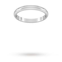 Load image into Gallery viewer, 9ct 2.5mm White Gold Traditional D shape Wedding Band.