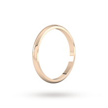Load image into Gallery viewer, 9ct 2mm Rose Gold Traditional D shape Wedding Band.