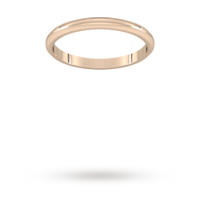 Load image into Gallery viewer, 9ct 2mm Rose Gold Traditional D shape Wedding Band.
