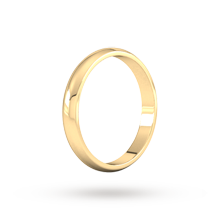 Load image into Gallery viewer, 9ct 3mm Yellow Gold Traditional D shape Wedding Band. Handmade in Wales.