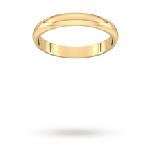 Load image into Gallery viewer, 9ct 3mm Yellow Gold Traditional D shape Wedding Band. Handmade in Wales.
