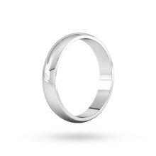 Load image into Gallery viewer, Platinum 4mm Traditional D shape Wedding Band.