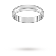 Load image into Gallery viewer, 9ct 4mm White Gold Traditional D shape Wedding Band.