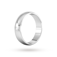 Load image into Gallery viewer, Platinum 5mm Traditional D shape Wedding Band.