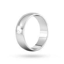 Load image into Gallery viewer, 9ct 6mm White Gold Traditional D shape Wedding Band.