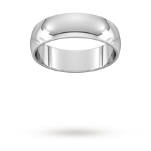 Load image into Gallery viewer, 9ct 6mm White Gold Traditional D shape Wedding Band.