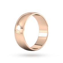 Load image into Gallery viewer, 9ct 7mm Rose Gold Traditional D shape Wedding Band.