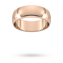 Load image into Gallery viewer, 9ct 7mm Rose Gold Traditional D shape Wedding Band.