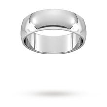 Load image into Gallery viewer, 9ct 7mm White Gold Traditional D shape Wedding Band.