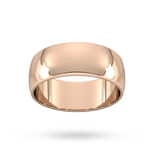 Load image into Gallery viewer, 9ct 8mm Rose Gold Traditional D shape Wedding Band.
