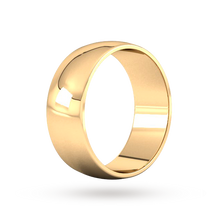 Load image into Gallery viewer, 9ct 8mm Yellow Gold Traditional D shape Wedding Band.