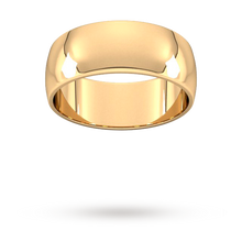Load image into Gallery viewer, 9ct 8mm Yellow Gold Traditional D shape Wedding Band.