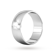 Load image into Gallery viewer, 9ct 8mm White Gold Traditional D shape Wedding Band.