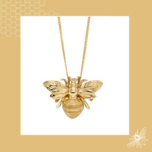 Load image into Gallery viewer, 9ct yellow gold designer bee necklace.