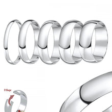 Load image into Gallery viewer, Platinum 3mm Traditional D shape Wedding Band.