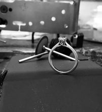 Load image into Gallery viewer, Platinum 0.25ct Diamond 'Cariad' Solitaire Engagement Ring.