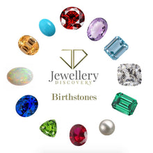 Load image into Gallery viewer, Silver Double Coin Birthstone necklace