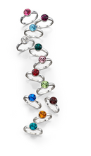 Load image into Gallery viewer, Silver Birthstone necklace April, engraveable.