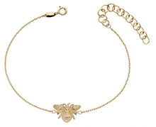 Load image into Gallery viewer, 9ct yellow gold designer bee necklace.