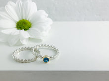 Load image into Gallery viewer, Stacker ring in Gold & Silver with Blue topaz