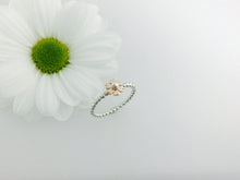 Load image into Gallery viewer, Rose gold flower stacker ring silver & 9ct gold, flower stacker